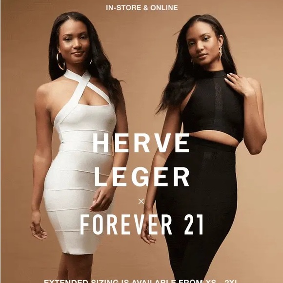 NWT Herve Leger x Forever 21 Bandage Midi Dress Black Women’s Large - Picture 2 of 16